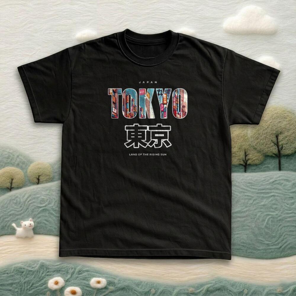 Tokyo Land Of The Rising Sun Black Graphic Tee